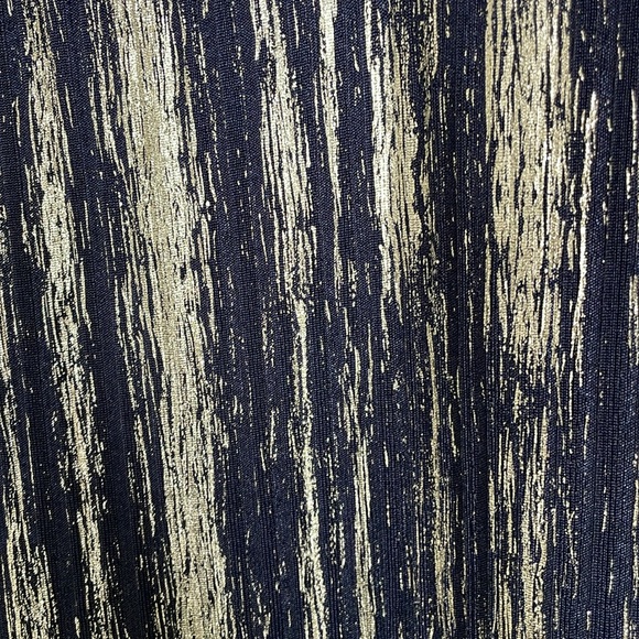 New! JM Collection Metallic O-Ring Keyhole Top, Holiday Top, Blue and Gold, XXL - Picture 5 of 11